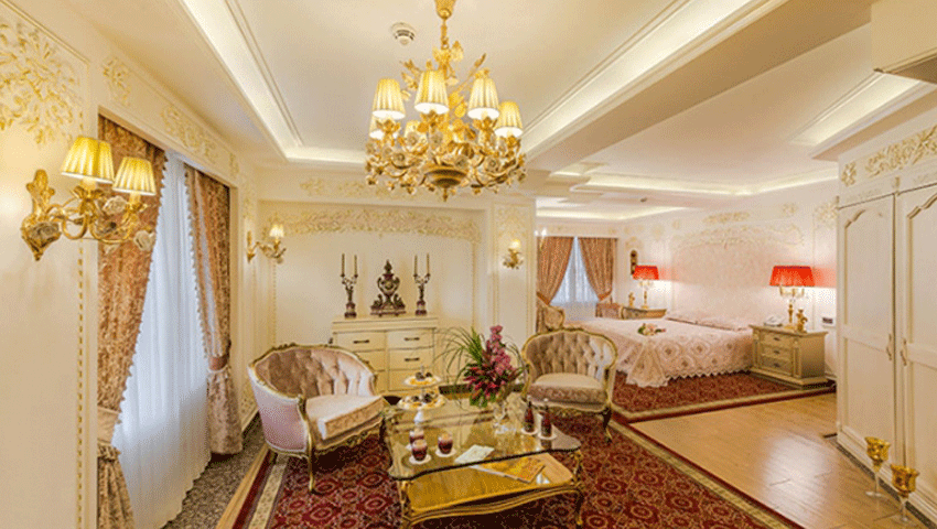 بهترین اتاق ماه عسل در هتل قصرطلایی مشهد